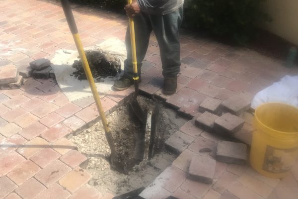 Irrigation Pipe Repair Under Pavers With No Sleeve